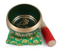 Zap Impex tibetano meditazione ciotola canto OM mani/cuscino/Mallet 4" GREEN