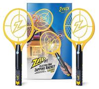 ZAP IT! Zanzariera elettrica ricaricabile con luce blu, 4.000 Volt, con cavo di ricarica USB e luce LED, grande, rete sicura a 3 strati, gialla, per interni ed esterni