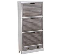 ZAPATERO MADERA 3P BLANCO/GRIS 65X20X132CM, MADERA:PAULOWNIA