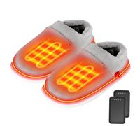 Zapatillas Calefactables Hombre y Mujer - Pantuflas Calefactables Eléctricas con 2 Baterías 4000mAh y Tecnología de Calentamiento Mejorada para Casa y Oficina