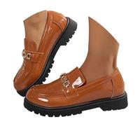 Zapatos Casuales sin Cordones, Punta Redonda, Tacón Bajo, mocasines planos de Moda para Trabajo, Calzado cómodo para caminar (c-Brown, 39)