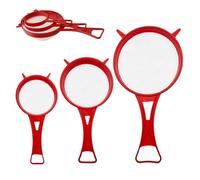 Zaphara Setaccio da cucina, in plastica, 3 pezzi, con manico, senza BPA, bianco, S, M, L