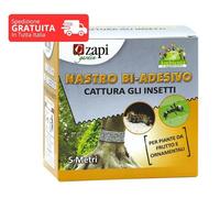 Zapi Nastro Bi-Adesivo Ecologico per Piante Cattura gli Insetti Trappola 5 mt