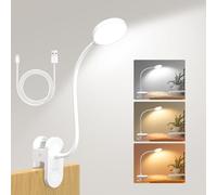 ZAPLIT 61 LED Lampada da Lettura a Clip Ricaricabile USB-C - 3 Temperature Colore & 10 Luminosità, 2000mAh, Collo Flessibile 40cm, per Camera da Letto, Scrivania e Campeggio