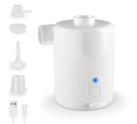 ZAPLIT Pompa ad aria elettrica portatile 2 in 1, gonfiaggio e sgonfiaggio rapido, con ugello esteso e flusso d'aria stabile, 4 ugelli + borsa per materassini e piscina