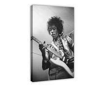 ZAPORA Jimi Hendrix - Poster artistico su tela, decorazione artistica da parete per soggiorno, camera da letto, decorazione con cornice, 40 x 60 cm
