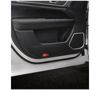 ZAPORA per Civic Carbon Leather Kick Mat Door Sill Strip Special Vehicle Anti-Scratch Protection Interior Modification Sticker Inserto portabicchieri(Nero)