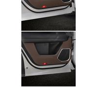 ZAPORA per Civic Carbon Leather Kick Mat Door Sill Strip Special Vehicle Anti-Scratch Protection Interior Modification Sticker Inserto portabicchieri(Brown)