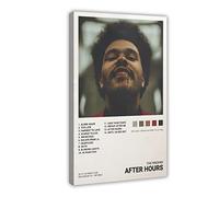 ZAPORA Poster con copertina di album musicale Weeknd After Hours, stampa artistica su tela, decorazione per camera da letto, ufficio, camera da letto, regalo, con cornice, 20 x 30 cm