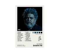 ZAPORA Poster su tela autografato da The Weeknd Dawn con album musicale FM, decorazione per camera da letto, sport, ufficio, stanza, regalo, senza cornice, 30 x 45 cm