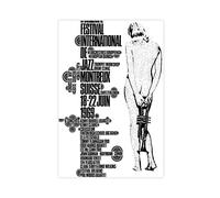 ZAPORA Poster su tela, motivo: Montreux Jazz Festival '69, con musica jazz, decorazione per camera da letto, ufficio, camera, regalo, senza cornice, 20 x 30 cm