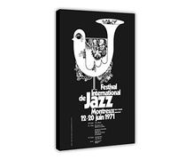 ZAPORA Poster su tela, motivo: Montreux Jazz FESTIVAL '71, stampa artistica da parete per soggiorno, camera da letto, decorazione con cornice, 20 x 30 cm