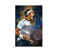 ZAPORA Roger Federer - Poster su tela, decorazione artistica da parete per soggiorno, camera da letto, senza cornice, 20 x 30 cm