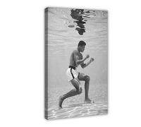 ZAPORA Stampa di Muhammad Ali - Training Underwater 1961 - Foto vintage - Poster su tela poster da parete decorazione artistica da parete per soggiorno camera da letto decorazione cornice stile