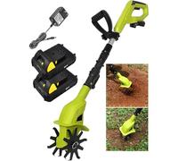 Zappa a batteria, Zappa a batteria da 20 V,piccola fresa da giardino,coltivatore elettrico con batteria e caricatore,larghezza di lavoro, 10 cm, profondità di lavoro 17 cm,Per orti, prati e giardini