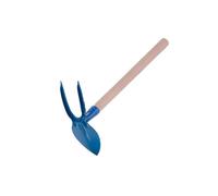 Zappa a Punta con Bidente con Manico in Legno Zappetta Doppia per Orto Giardino