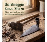Zappa da Giardino Forgiata a Mano in Acciaio al Manganese con Manico in Legno