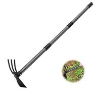 Zappa doppia da giardino, Zappetta da Giardino con Manico da 114 cm, Zappetta da Giardino con Tridente per Dissodare e Diserbare, Coltivatore Manuale da Giardino