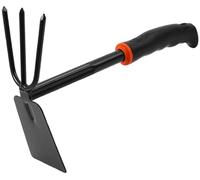 Zappa e coltivatore a mano, resistente strumento da giardino a doppia testa con lama in acciaio, zappa da giardino 2 in 1, rastrello a 3 artigli per diserbo, allentare il terreno, scavare e piantare