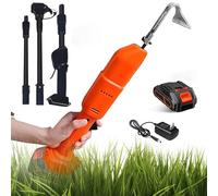 Zappa elettrica con asta telescopica, attrezzo da giardinaggio 2 in 1 per allentare il terreno e diserbo, batteria al litio inclusa