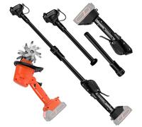 Zappa elettrica da giardino, coltivatore a batteria con 4 lame in acciaio, manico telescopico per pavimenti elettrico, compatibile con Makita 21 V, larghezza di lavoro 10 cm e profondità, per giardino