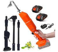 Zappa elettrica portatile, zappa e sarchiatore for coltivatore elettrico con batterie e asta lunga, mini coltivatore a batteria, for allentare il terreno, diserbo, serra da giardino(2 batteries)