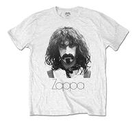 Zappa Frank - T-Shirt # S Unisex White # Thin Logo Portrait