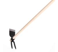 Zappa Quadra Bidente Professionale in Acciaio Forgiato con Manico Lungo in Faggio - Attrezzo Artigianale per Giardinaggio, Orto e Rimozione Erbacce (700GR)
