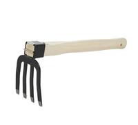 Zappa Respicefinem con manico corto in legno, strumento portatile per scavare il terreno da giardino, ideale per allentare o diserbo del terreno in piccoli giardini e spazi (Tipo D)