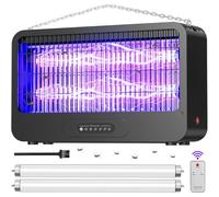 Zapper elettrico per insetti interni zanzariere con potente griglia doppia 3500 V e telecomando, trappola per mosche per cortile, cortile, casa, cucina, campeggio, include 2 lampadine