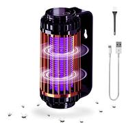 Zapper per Insetti per Interni Ed Esterni,Zapper per Zanzare Ricaricabile USB,Lampada per Zanzare Sospesa,3000v 5w Ad Alta Potenza Zapper Zapper Killer,Per Casa,Cortile, Campeggio,Black-Gold