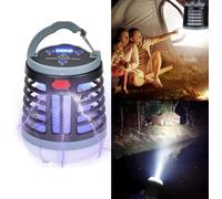 Zapper portatile per insetti e zanzare, ricaricabile elettrica, lampada da campeggio, 2 in 1 per interni ed esterni, multifunzionali, impermeabile IPX4, per viaggi, patio, casa, giardino, ecc.