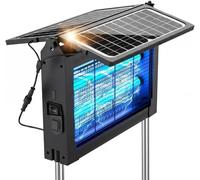 Zapper solare aggiornato per insetti da esterno con doppio pannello, 4500 V, ricaricabile senza fili, impermeabile, per zanzare, per patio, giardino, cortile, camper, campeggio stagno