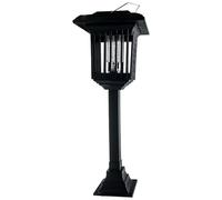 Zapper solare per uso esterno, lampada antizanzare con griglia ad alta tensione, ricarica solare e design impermeabile, ideale per giardino, balcone e patio, include palo e anello per appendere