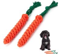 Zappi Co Confezione da 2 giocattoli da masticare per cani a forma di carota (22 cm) - Durevole pulizia dentale e dentizione per cani di taglia piccola, media e grande