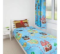 Zappi Co Design Pirata Set di Copripiumino e Federa per Bambini, Reversibile, per Letto Singolo