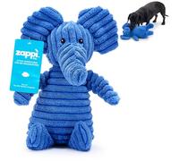 Zappi Co Elefante blu in peluche con squeaker - Materiale morbido e resistente, ideale per cani di piccola/media taglia.