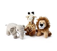 Giocattolo di peluche morbido e coccoloso per bambini - Compagno perfetto per bambini e neonati (12-15 cm) (Elefante + Giraffa + Leone)
