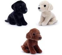 Zappi Co Labrador Triple Set peluche 15 cm - Set contiene Labrador bianco + Labrador nero + cane di peluche Labrador marrone