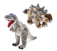Zappi Co Peluche Morbido e Cuddly per Bambini - Parte della Collezione di Animali Safari, Perfetto per i Bambini (T-rex + Ankylosaurus)