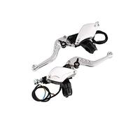 ZAPYVET 1 coppia 22 centimetri 7/8 Universale Del Motociclo Cilindro Leve Pompa Freno Idraulico Frizione Maniglie Manubrio Leva Serbatoio Set Accessori Yamah Leva freno anteriore per moto(Silver)