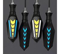 ZAPYVET 2 In 1 Indicatori di direzione for motociclette che scorrono a doppia faccia LUCE Indicatori di direzione Relè incorporato Lampeggiante Lampeggiante Universale M10 Impermeabile Indicatore di d