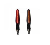 ZAPYVET 2 pz Moto 24 LED Indicatore di direzione Lampeggiatore Luci di marcia diurna Acqua corrente Lampeggiatore Coda Arresto Lampada freno Rosso Bianco Indicatore di direzione per moto(2pcs Amber an