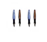 ZAPYVET 4 pz Rosso Bianco Moto 24 LED Indicatore di direzione Lampeggiatore Luci di marcia diurna Acqua corrente Lampeggiante Coda Arresto Lampada freno Indicatore di direzione per moto(4pcs Amber and