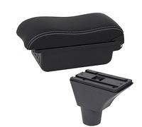 ZAPYVET Accessori auto, for Citroen, for Berlingo Bracciolo for auto Scatola for bracciolo for auto Scatola portaoggetti interna for console centrale USB Bracciolo per auto(BLACK B White Line 3usb)