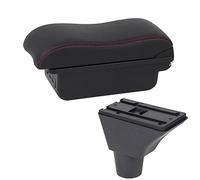 ZAPYVET Accessori auto, for Citroen, for Berlingo Bracciolo for auto Scatola for bracciolo for auto Scatola portaoggetti interna for console centrale USB Bracciolo per auto(BLACK B Red Line 3usb)