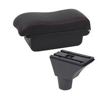 ZAPYVET Accessori auto, for Citroen, for Berlingo Bracciolo for auto Scatola for bracciolo for auto Scatola portaoggetti interna for console centrale USB Bracciolo per auto(BLACK A Red Line No Usb)