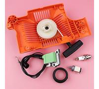 ZAPYVET Avviamento a strappo Bobina di accensione Filtro carburante Tubo flessibile Candela Motosega Pezzo ricambio, for Husqvarna, 55 51 503608803 544018401 Avviamento a strappo per motosega
