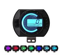 ZAPYVET Contachilometri for motocicletta da 12500 giri/min LCD MPH digitale con retroilluminazione a 7 colori Contagiri for Parte corsa Display del tachimetro digitale per moto