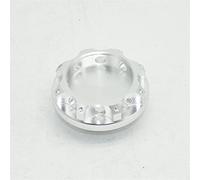 ZAPYVET Coperchio del tappo del serbatoio del filtro dell'olio motore in alluminio da 41 mm Emblema nero Tappo del serbatoio del carburante(Silver)